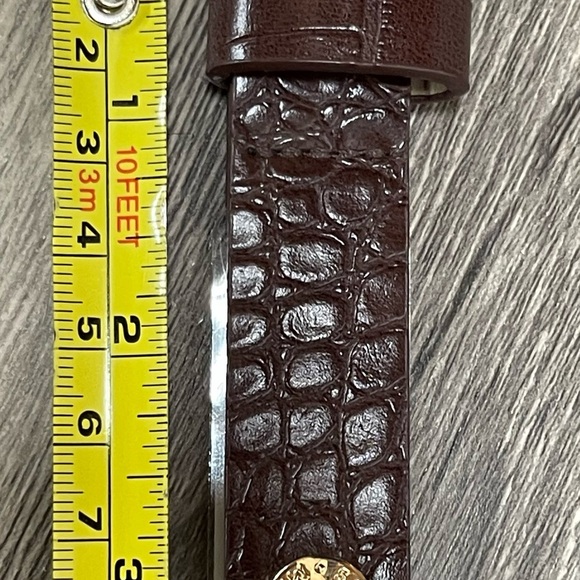 Steve Madden Women's Belt Textured Brown/Gold Buckle L. 42 In. - Picture 6 of 6